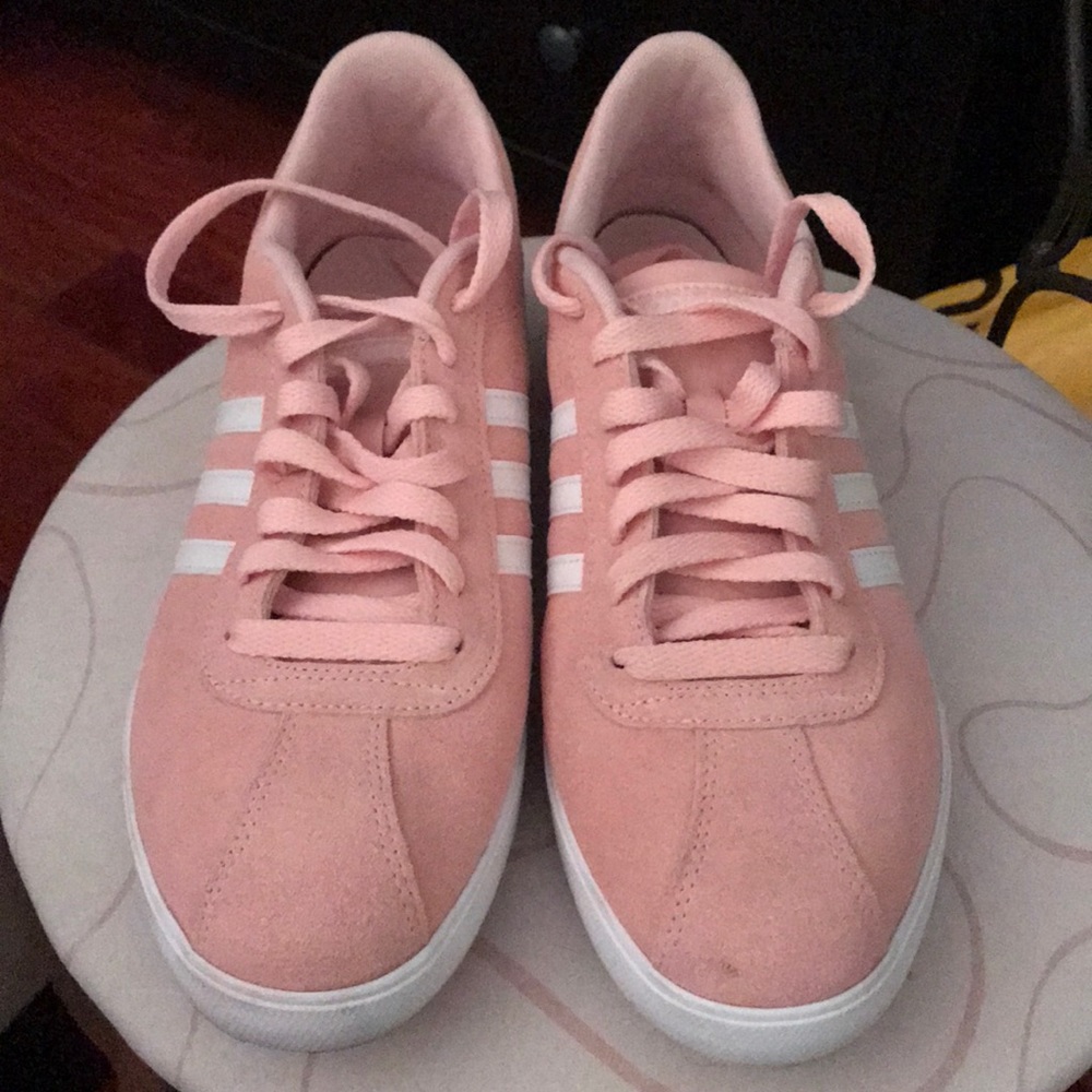 Light pink Adidas sneakers women’s size 10.